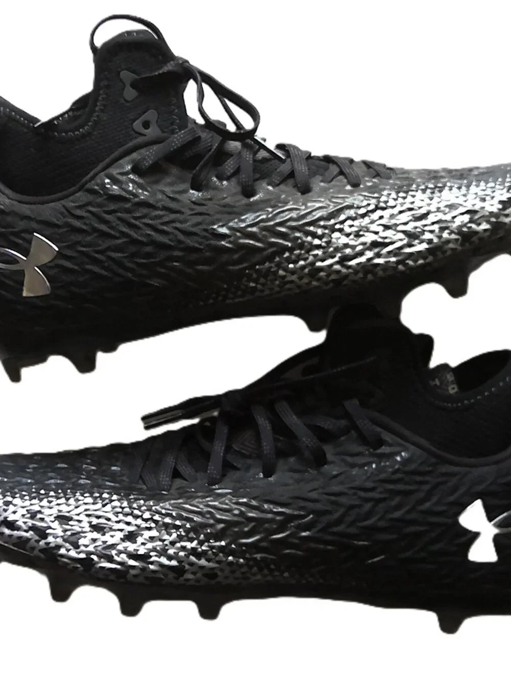 Under Armour Spotlight Clone 3.0 MC Football Cleats Men's Black & Silver Sz 14